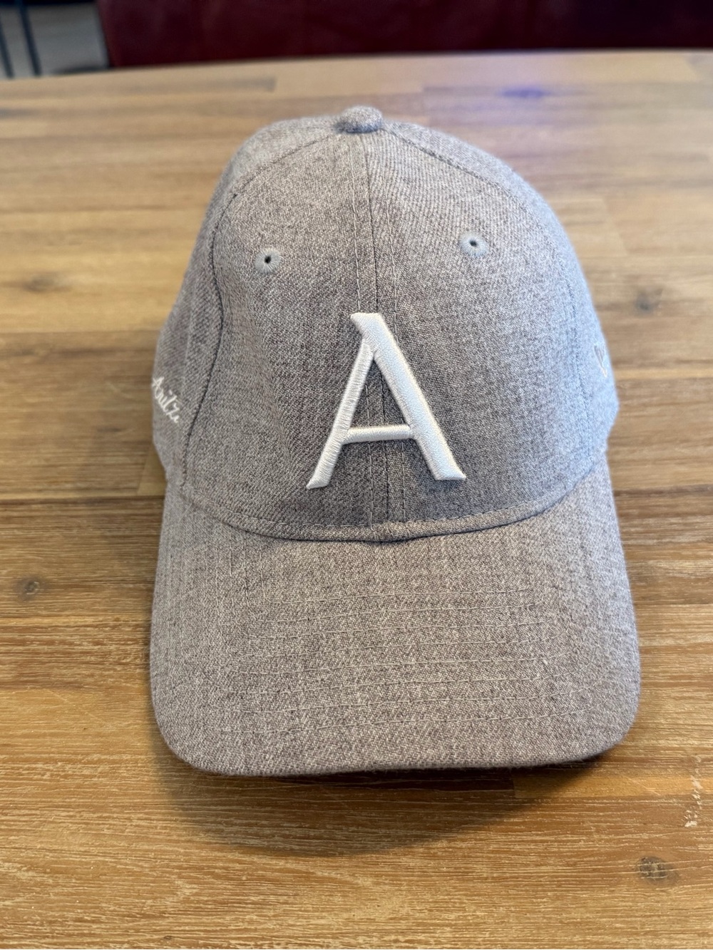 Aritzia Heather Gray Baseball Cap with White 'A' Patch